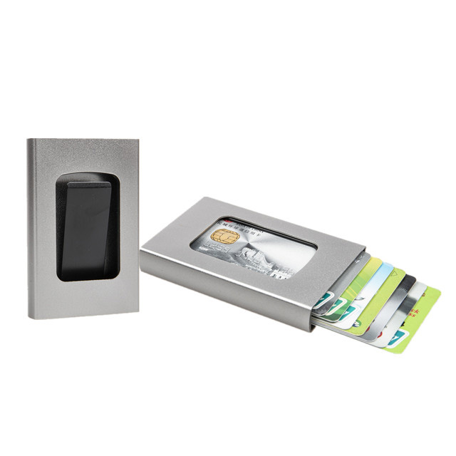 RFID Blacking Secure Pocket Wallet Aluminju Flus u Detentur tal-Kard