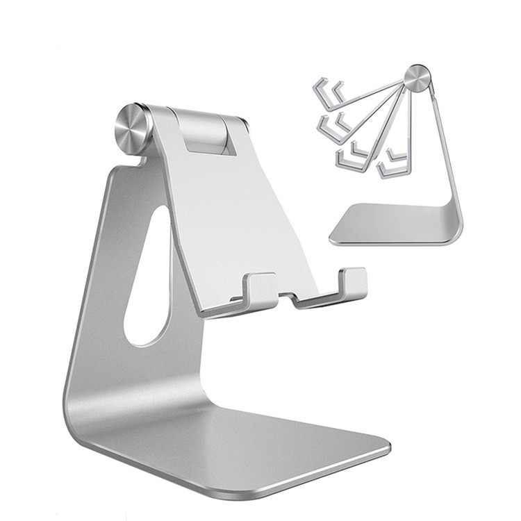 Universali Aġġustabbli Aluminju Cell Phone Holder Bracket għall-Iskrivanija